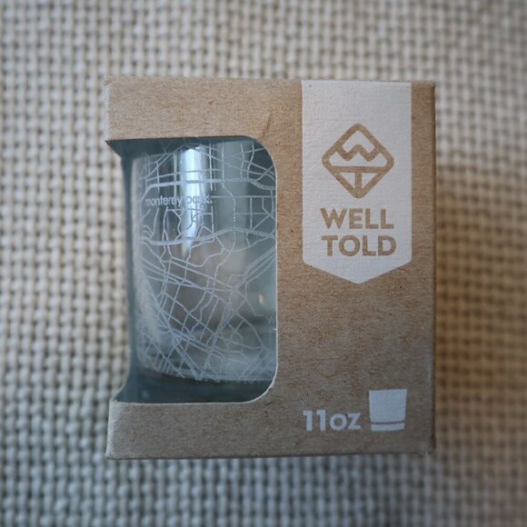 NWT Well Told 11oz Los Angeles Map Glass - Picture 1 of 5